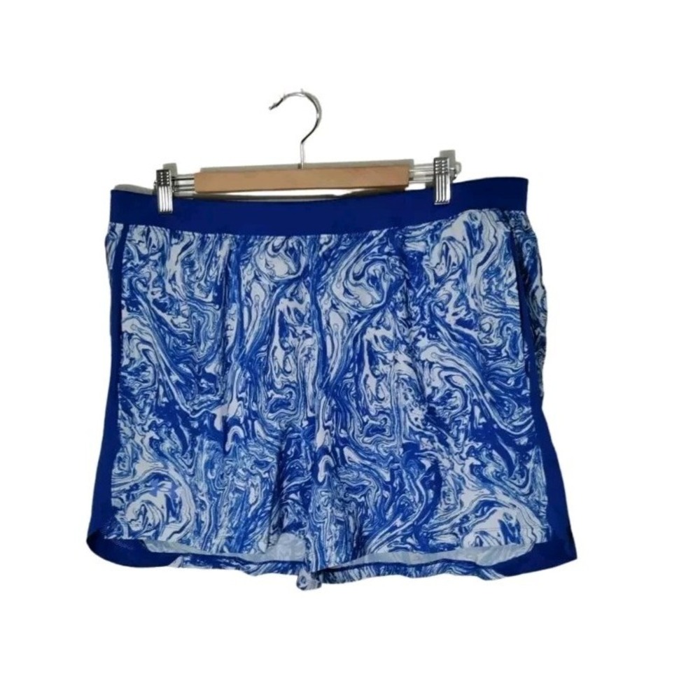 Under Armour Launch SW 5 PRT Shorts Mens 2XL Blue White Marble Swirl 1372688